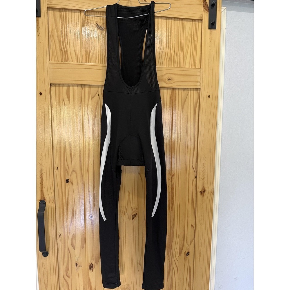 Castelli Cycling Bib Leggings Mens Medium Black Thermal Padded Winter Zips Bike